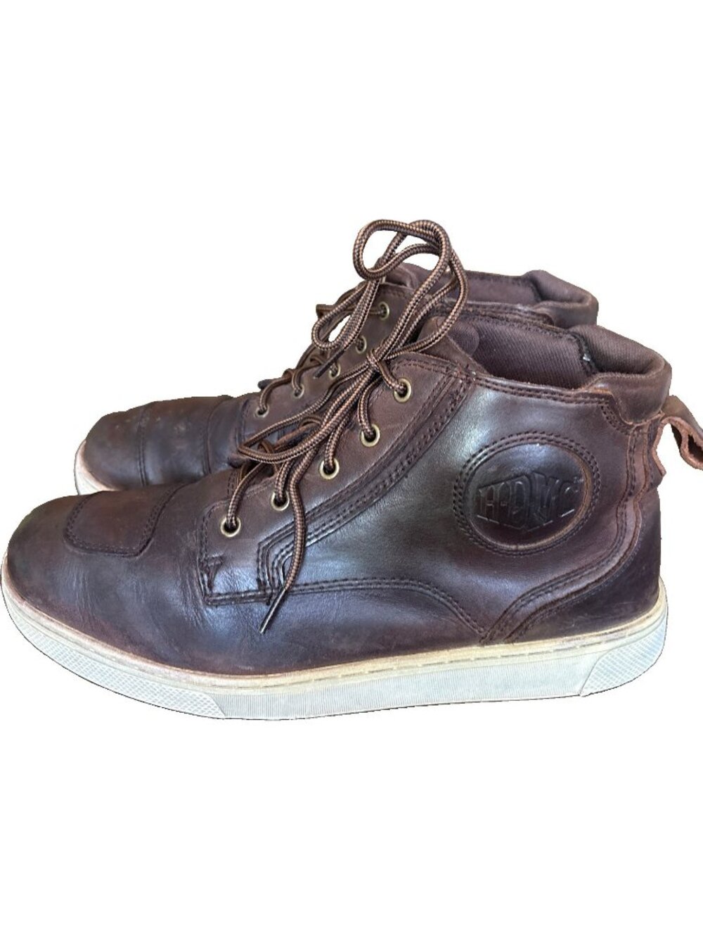 Harley-Davidson Bateman Ankle Pro D93729 Men Brown Leather Motorcycle Boots-Read